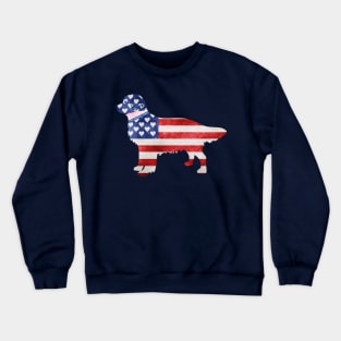 Patriotic Preppy Retriever Dog Crewneck Sweatshirt